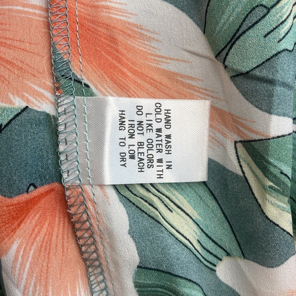 Luxxel Tropical Print Ruffle Wrap hi-low mermaid dress - Picture 6 of 7